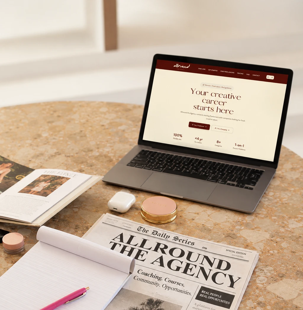 The Allround jobboard on a laptop